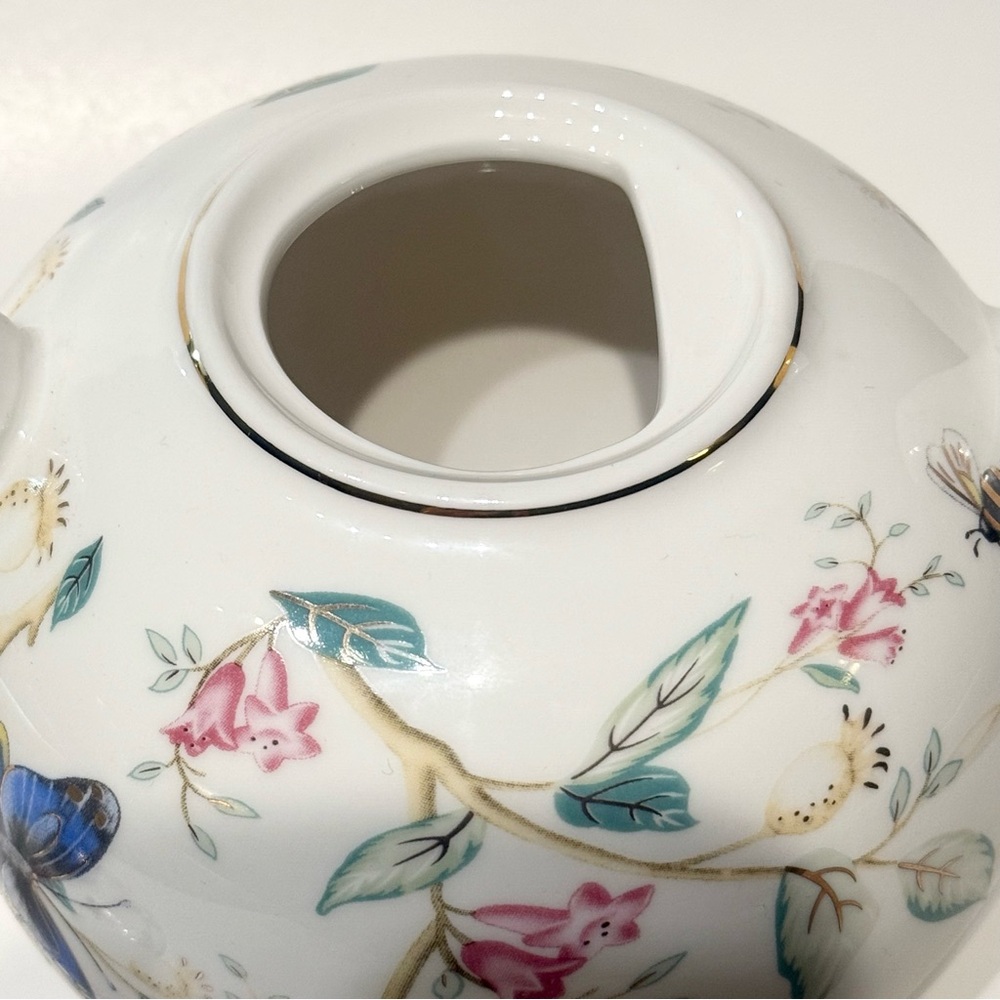 Grace Teaware Floral Porcelain Teapot with Butterfly Design - Picture 4 of 10